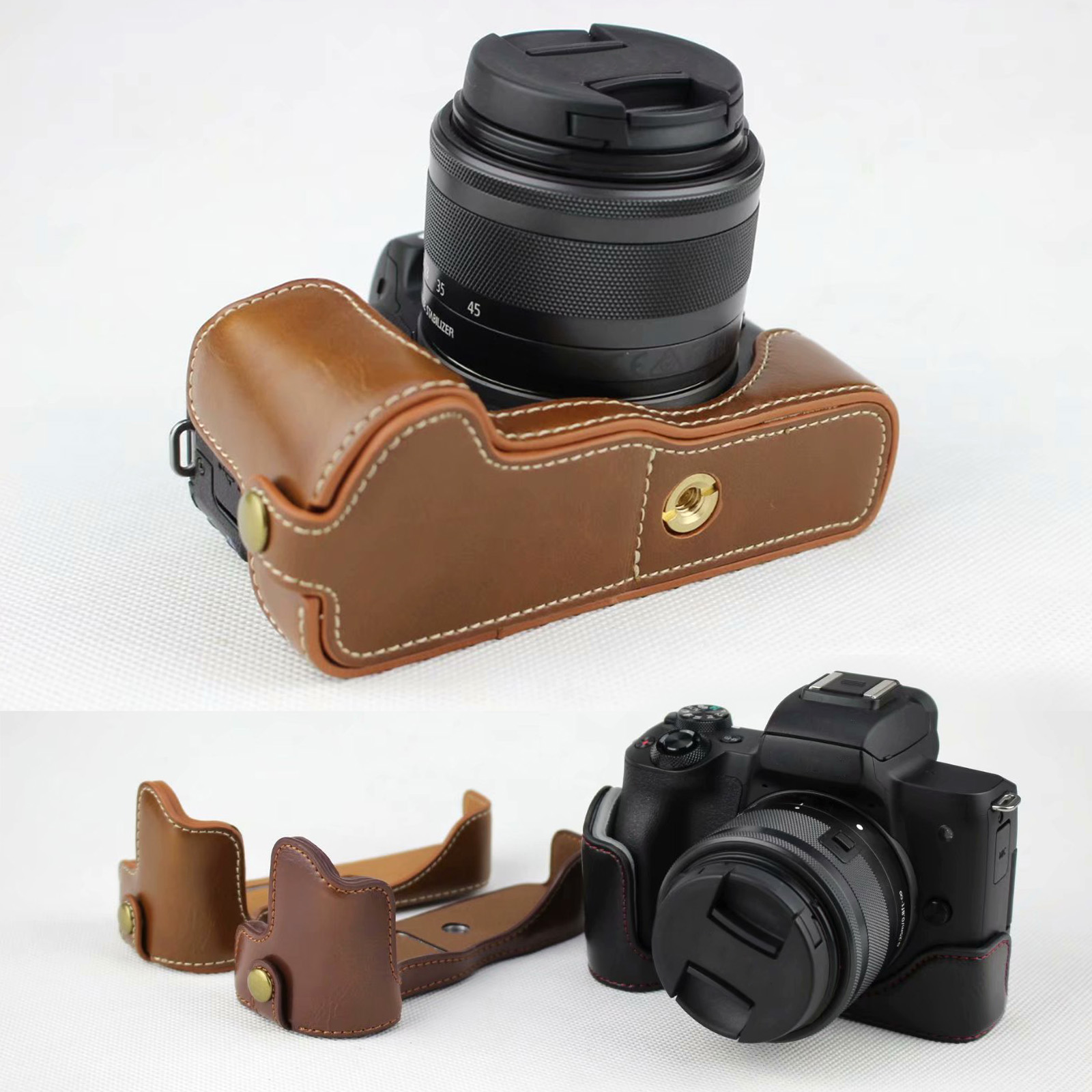 Canon Camera Eos M50 Mark Ii - Leder schützen halbe Gehäusegriff für Canon